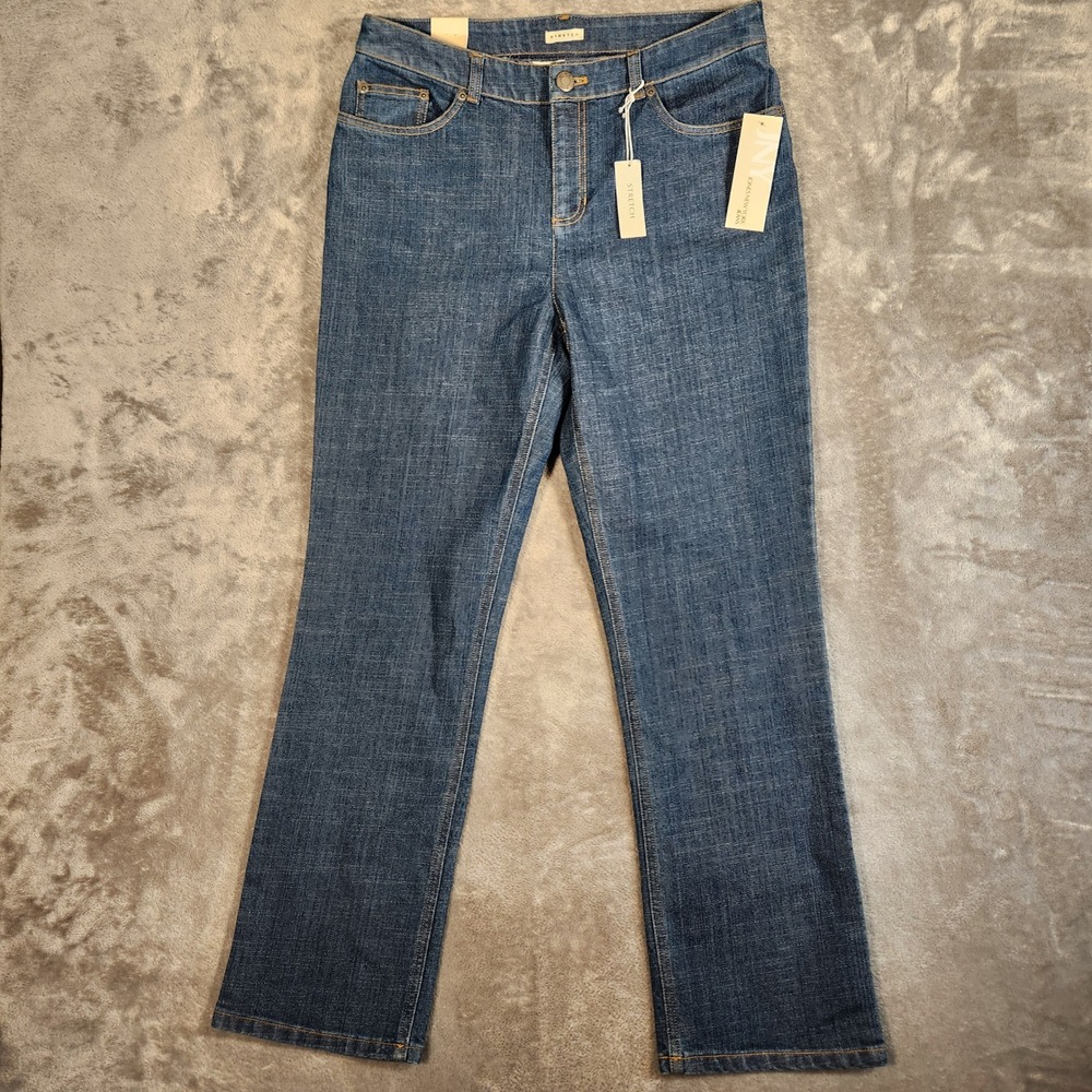 Jones New York Today Jean Women 12 Blue New Straight Leg Stretch Denim 83F111922